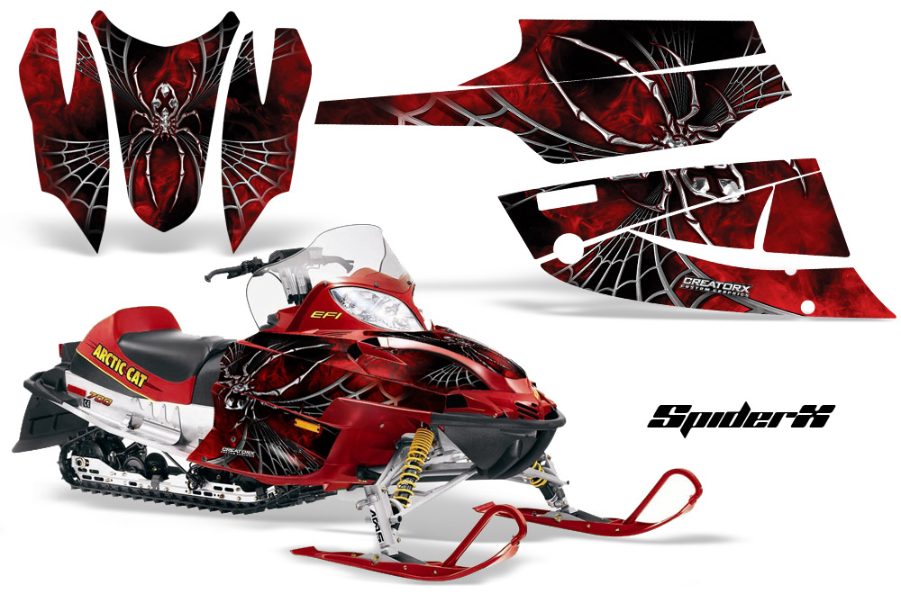 Arctic Cat Firecat Graphics Kit SpiderX Red Red